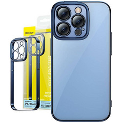 Baseus Glitter Back Cover Transparent / Blue (iPhone 14 Pro)