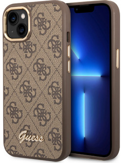 Guess Vintage Gold Logo Back Cover Brown (iPhone 14 Pro)