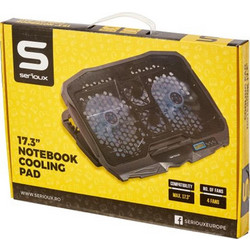 Serioux SRXNCP025 Cooling Pad για Laptop έως 17.3" με 4 Ανεμιστήρες και Φωτισμό