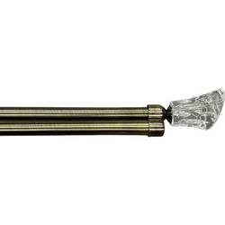 Κουρτινόξυλο Κρύσταλλο Φ28mm Inox Χρυσό 160cm εως 300cm