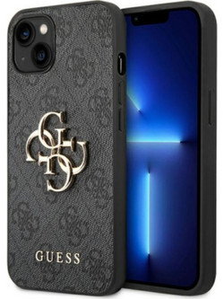 Guess Metal Logo Back Cover Grey (iPhone 14)