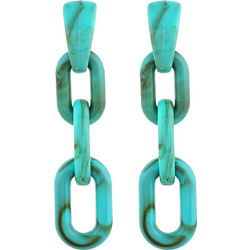 Ghetto Acrylic Lock Jewelry Chain Terms Earrings Green