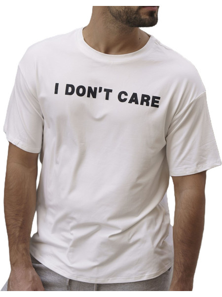 Ghetto White T-shirt Don t Care Hip Hop Streetwear