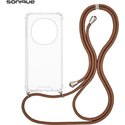 Sonique Armor Clear Θήκη Σιλικόνης με Κορδόνι (Honor Magic7 Pro 5G) Καφέ