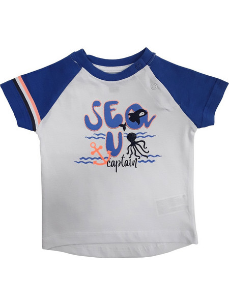 T-shirt Μπλουζάκι Sea U Captain Venere White Blue 8010659