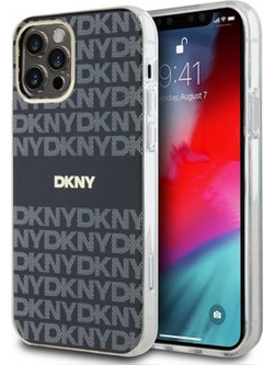 DKNY TPU Repeat Pattern Tonal Stripe Θήκη Σιλικόνης με Magsafe για iPhone 12 / 12 Pro Μαύρο