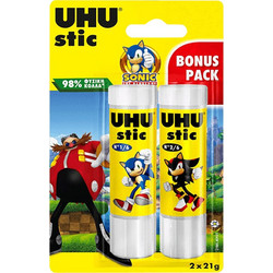 UHU ΚΟΛΛΑ STIC SONIC BLISTER 2 ΤΕΜΑΧΙΑ 21gr