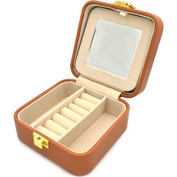 Μπιζουτιέρα Travel Size με Καθρέφτη Awear Bisquit Brown