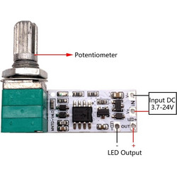 DC 3.7V-24V 4A LED Driver PWM Dimmer Module Stepless Potentiometer Circuit Control Board