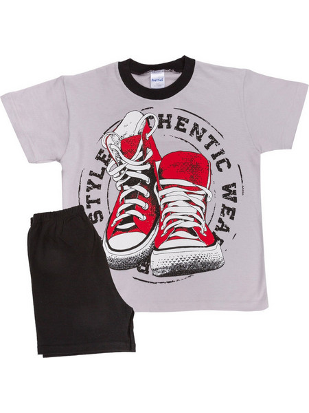 Pretty Baby Sneakers Παιδική Πιτζάμα Βαμβακερή Καλοκαιρινή Μαύρη 63008-121