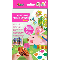 Avenir Watercolour Painting & Origami Garden 3m+ Διασκεδαστικό Παιδικό Βιβλίο Ζωγραφικής & Πινέλο για Τολμηρά Κιτ Χειροτεχνίας 1 Τεμάχιο