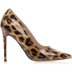 Γόβες TSOUKALAS animal print λουστρίνι μυτερές
