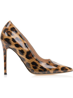 Γόβες TSOUKALAS animal print λουστρίνι μυτερές