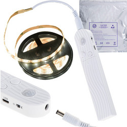 Αισθητήρας κίνησης ταινίας LED με μπαταρία USB 2M, ζεστό λευκό