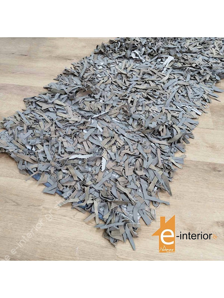 Δερμάτινο Χαλάκι Φουντωτό 70x140 - GREY/BEIGE 5204995202950