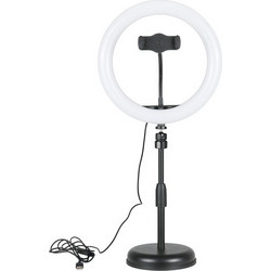 Led Ring Light 20cm με επιτραπ. βάση και βάση για κινητό