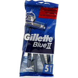 Gillette Blue II Σταθερή Κεφαλή Ξυραφάκι μιας Χρήσης με 2 Λεπίδες & Λιπαντική Ταινία 5τμχ