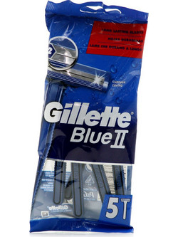 Gillette Blue II Σταθερή Κεφαλή Ξυραφάκι μιας Χρήσης με 2 Λεπίδες & Λιπαντική Ταινία 5τμχ