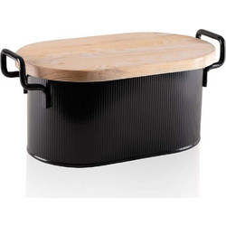 Ψωμιέρα 280TMA3602 39x22x16cm Black Hermia Μέταλλο