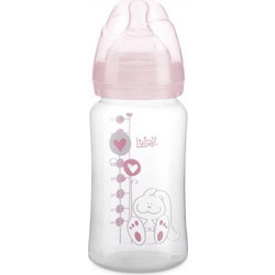Lulabi Πλαστικό Μπιμπερό με Θηλή Σιλικόνης κατά των Κολικών 3m+ Pink 270ml