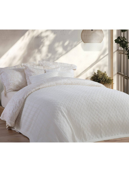 ΚΟΥΒΕΡΤΑ ΥΠΕΡΔΙΠΛΗ VENTORA 230X250 NEF-NEF HOMEWARE ECRU