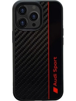 Audi Carbon Fiber Stripe iPhone 13 Pro Max 6.7 black/black hardcase AUS-TPUPCIP13PM-R8/D1-BK - (AUDI000007-0)