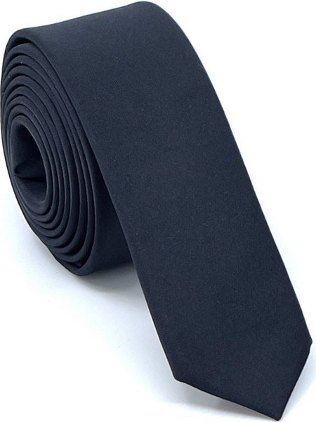 Γραβάτα σατέν skinny σετ με μαντηλάκι L-048-30-45 Black 4,5cm