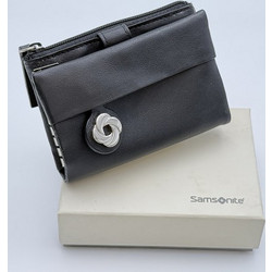 Samsonite 80209504 Unisex Δερμάτινη Κλειδοθήκη - Πορτοφόλι Μεγάλη Μαύρο