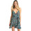 Funky Buddha Mini Καλοκαιρινό Καθημερινό Φόρεμα Floral Μεταξωτό Κυπαρισσί FBL011-117-13