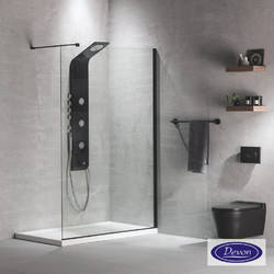 IWIS WALK-IN 117-119 H.220 DEVON CLEAN-GLASS BLACK MATT IWH120C-400