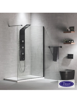 IWIS WALK-IN 117-119 H.220 DEVON CLEAN-GLASS BLACK MATT IWH120C-400