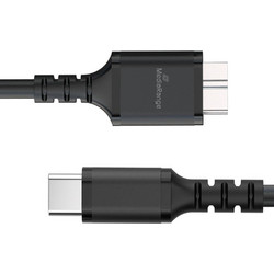 MediaRange Usb 3.0 Micro-B To Usb Type-C Cable, 50cm, Black - (MRCS257)