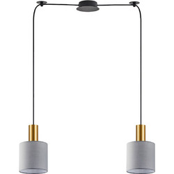 Home Lighting Κρεμαστό Φωτιστικό Οροφής Δίφωτο E27 Γκρι SE21-GM-4-BL2-SH2 77-8606