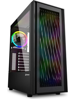 Sharkoon RGB Wave Black Gaming Full Tower Κουτί Υπολογιστή με Πλαϊνό Παράθυρο