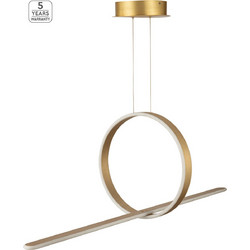 Home Lighting Milea Κρεμαστό Φωτιστικό Οροφής Ράγα Δίφωτο LED Χρυσό 77-8120
