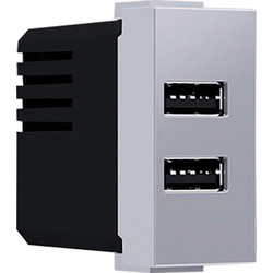 MODYS ΠΡΙΖΑ ΤΡΟΦΟΔΟΣΙΑΣ USB 1 ΣΤ. 2xUSB ΑΣΗΜΙ 5VDC 2X1.2A IP20 ACA - 10101412825