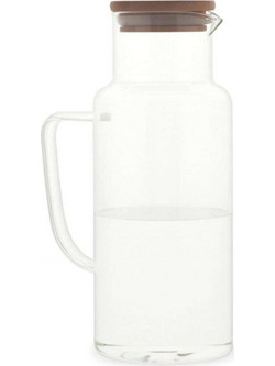 Κανάτα Με Καπάκι AH-MS20103 Φ9x23cm 1lt Clear Andrea House Γυαλί,Bamboo