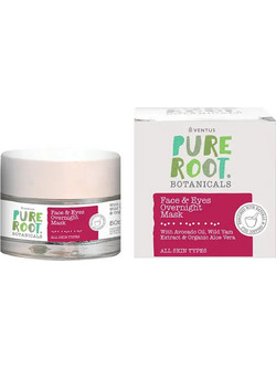 Ventus Pure Root Face & Eyes Overnight Κρεμώδης Μάσκα Προσώπου για Λάμψη με Αλόη 50ml