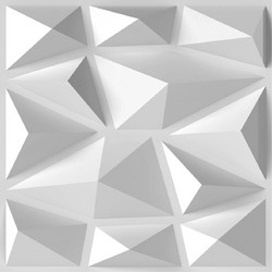 Costway Σετ 50 τμχ Διακοσμητικά Πάνελ PVC Diamond 30x30 εκ. Λευκό HZ10349WH
