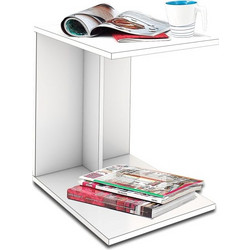 Fidelio Home C-Shape Βοηθητικό Τραπεζάκι Σαλονιού Ορθογώνιο Ξύλινο Μ45xΠ35xΥ60cm FD-SHP108-W