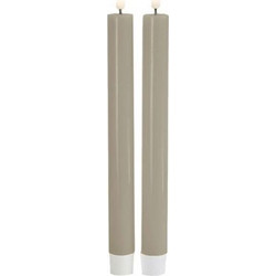 Κεριά Κηροπηγίου Mε Mπαταρία Sille Taper Warm Grey Sirius 25 cm (2 τεμάχια)