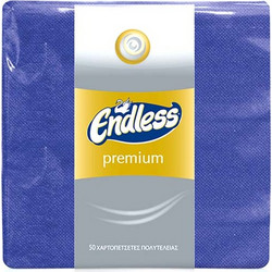 Endless Premium Χαρτοπετσέτα 2Φ Μπλε 33x33εκ. 50τμχ