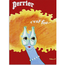 Αφίσα Perrier , c'est fou. - Typographic , 30X40