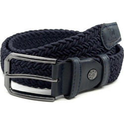 Legend Accessories Ανδρική Ζώνη Δερμάτινη Πλεκτή Ελαστική Μπλε
