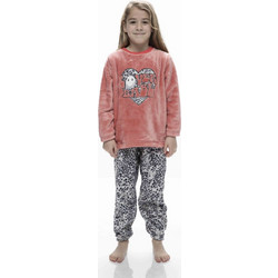 Galaxy Love Παιδική Πιτζάμα Fleece Χειμωνιάτικη Κοραλί 118-23