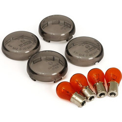 Σετ Φιμέ Κρύσταλλα Φλας για Harley Davidson '02-'17 V-Rod | Bullet turn signal lens kit, smoke
