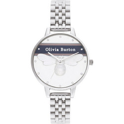 Olivia Burton Lucky Bee Γυναικείο Ρολόι με Ασημί Μεταλλικό Μπρασελέ OB16VS07