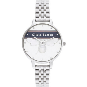 Olivia Burton Lucky Bee Γυναικείο Ρολόι με Ασημί Μεταλλικό Μπρασελέ OB16VS07 Olivia Burton Lucky Bee Γυναικείο Ρολόι με Ασημί Μεταλλικό Μπρασελέ OB16VS07