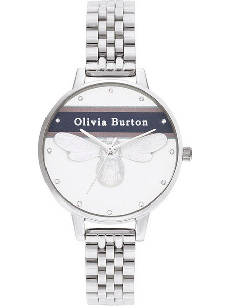 Olivia Burton Lucky Bee Γυναικείο Ρολόι με Ασημί Μεταλλικό Μπρασελέ OB16VS07