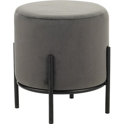 BELLA/R ΣΚΑΜΠΟ GREY VELVET ΥΦΑΣΜΑ Φ.35Χ38εκ